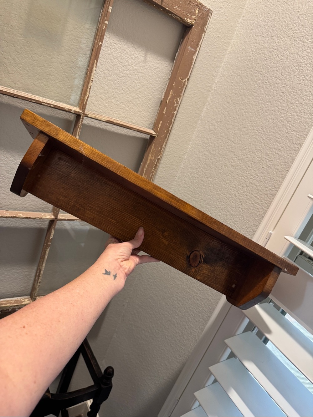 Rustic Brown Wooden Wall Shelf - Home Wall Decor